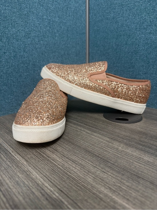 De Blossom Collection Shoes - De Blossom Collection Rose Gold Glitter Slip On Sneakers Cherry-41 Womens 8